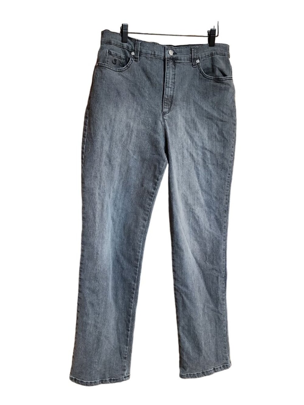 Gloria Vanderbilt Amanda Denim jeans Gray straight leg womens size 14